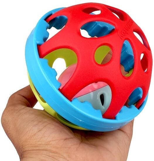 heykids Soft Ball Rattle Toy for Baby Colorful Plastic Attractive for New Born Baby Rattle-picture-5
