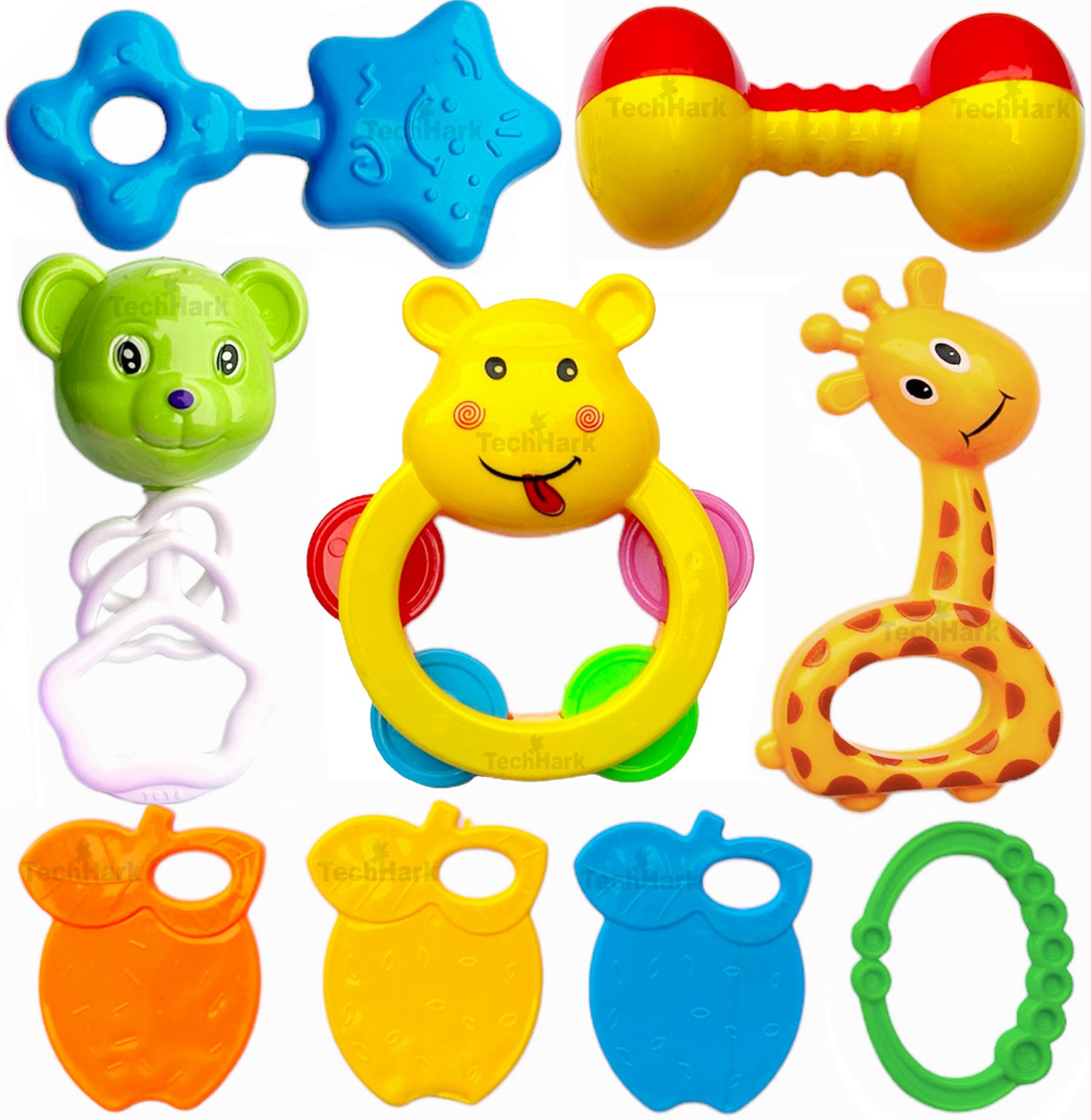 Colorful Attractive Plastic Non Toxic, Shake & Grab Rattle and Soothing Teether for New Born and Infants Rattle