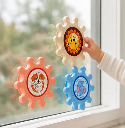 Baby Fidget Spinner Toy Set Of 3 With Suction Cup For Boys And Girls Rattle-image-35