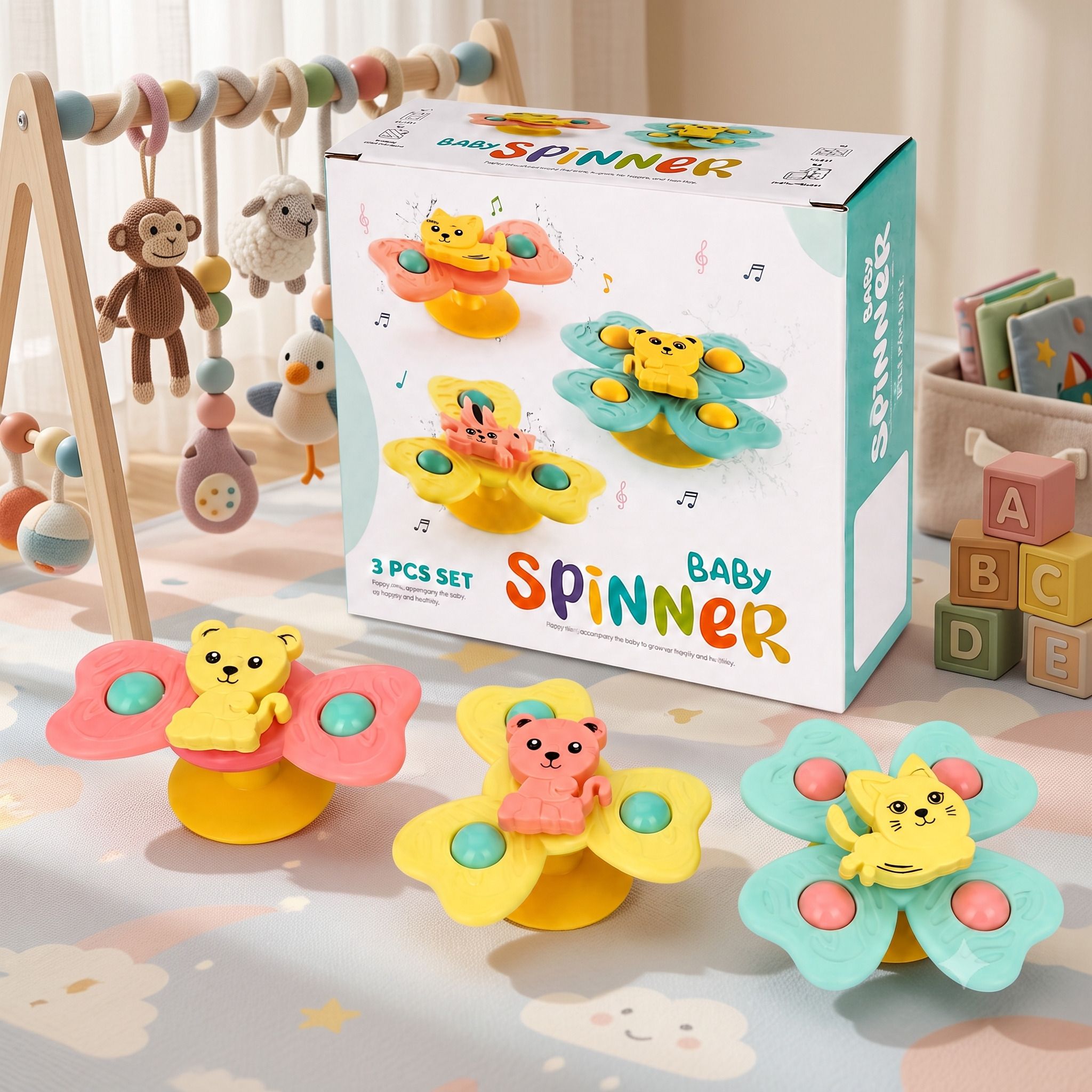 sthofy Baby Bath Spinner Toy Set | 3 PCS Rattle-picture-25