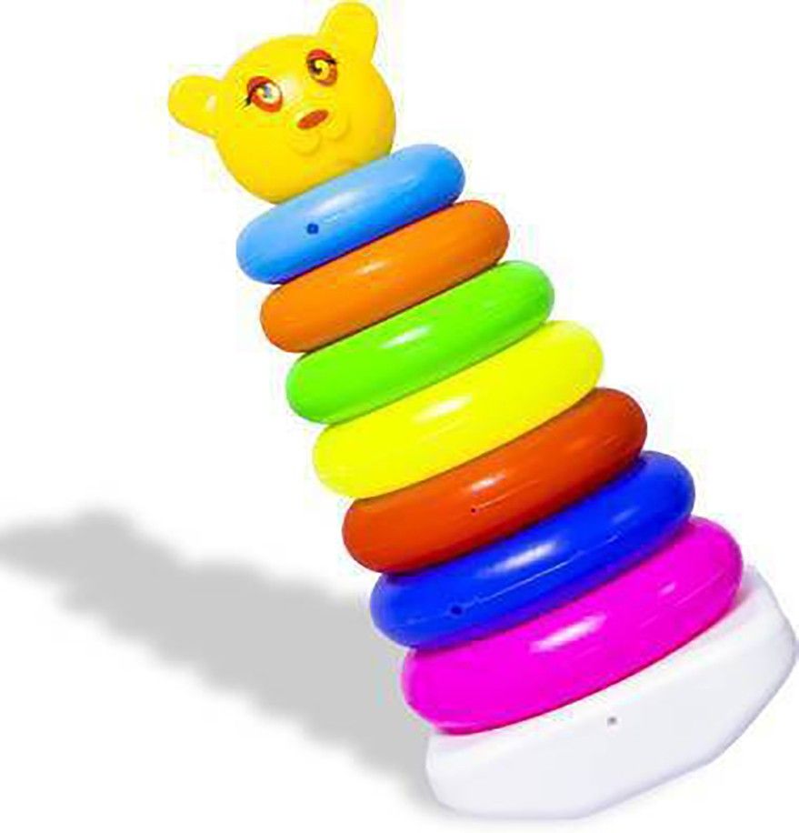 7 ring toys teddy rings New Born Rock-a-stack Toddler Stack-7 color Ring Sets-image-19