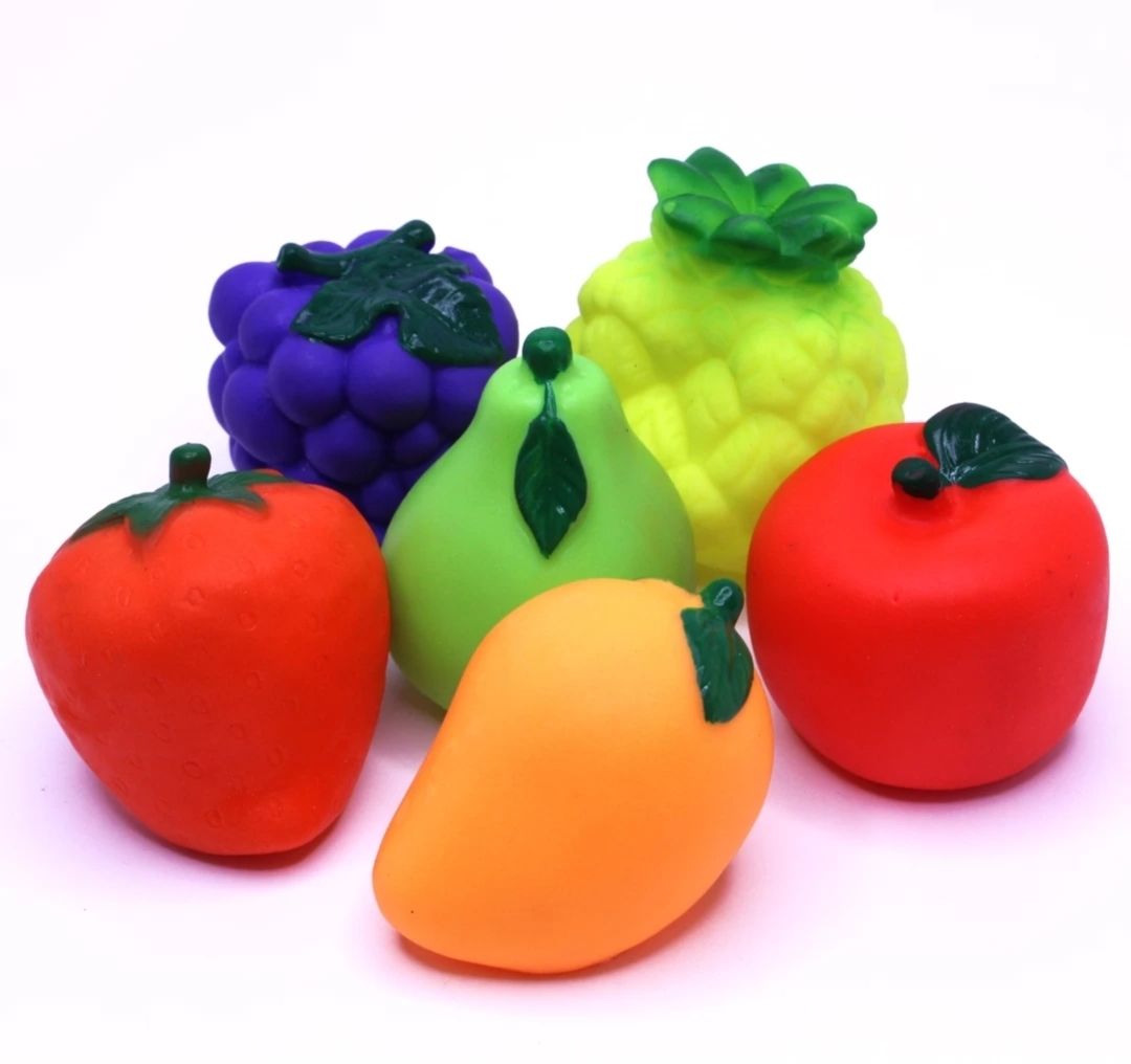 Fruit set baby toys chu chu sound 6 piss set fruit set mix cractor Rattle-image-26