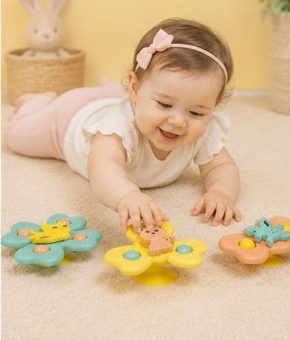 Baby Spinner Toy 3 PCS Suction Cup Sensory Toy for Toddlers 6-24 Months Baby Rattle-image-9
