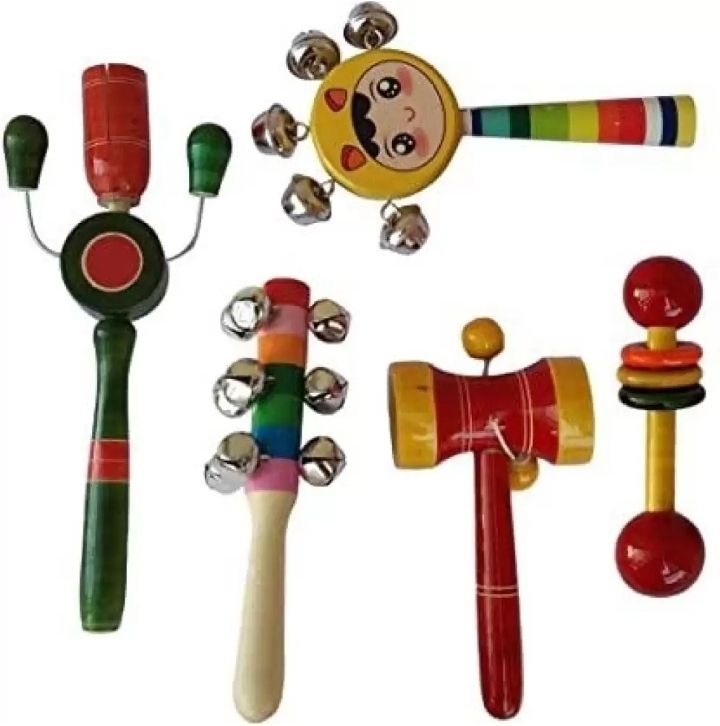 Bundle of Joy: Set of 5 Wooden Rattles for Babies - Engage, Entertain, Rattle-image-26
