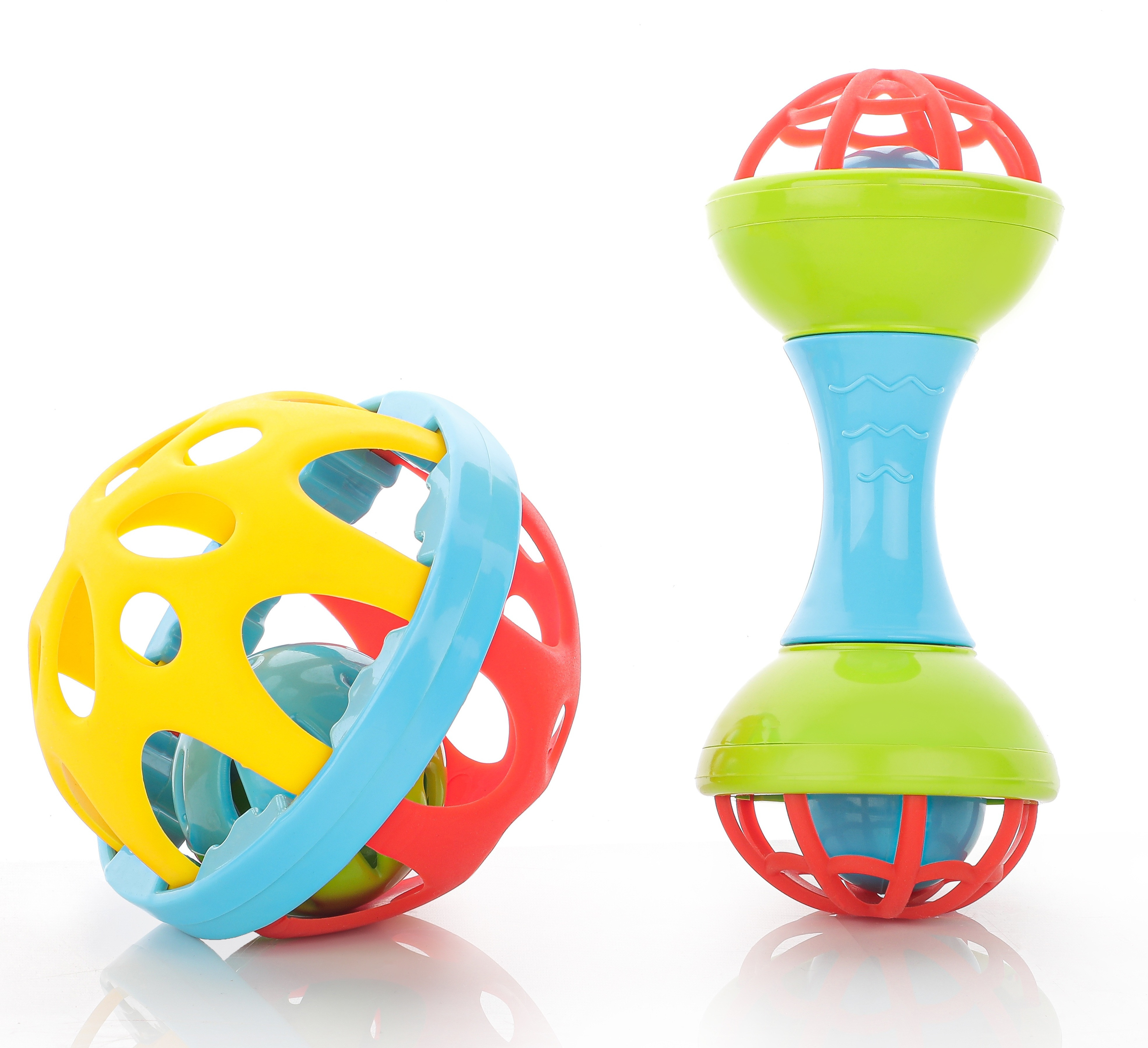 dorytoys Soft Ball and Dumbbell Combo Rattle Toy for Baby Rattle image 1