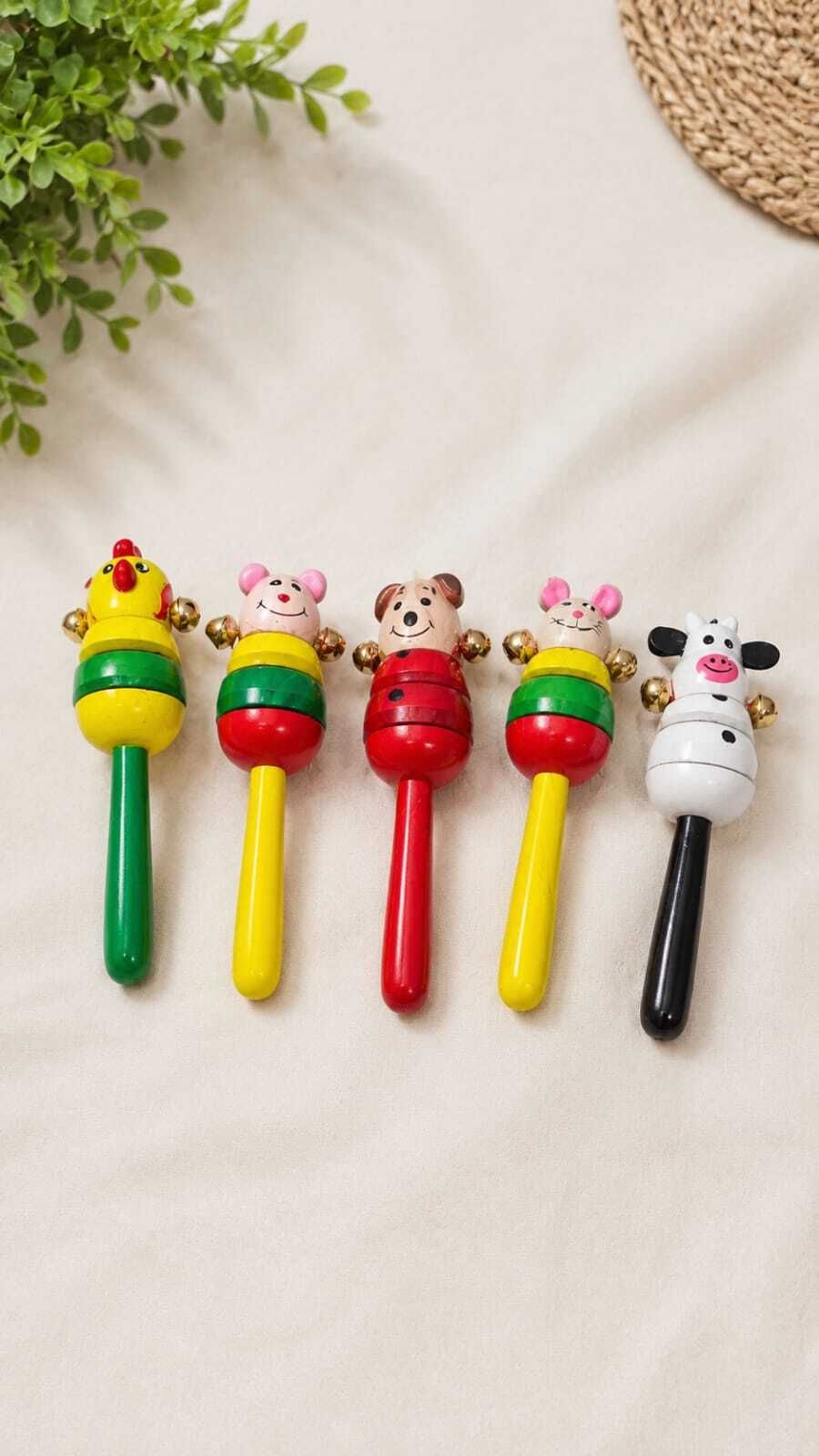 elite e shop Wooden Animal Hand Bell Rattle for Babies & Toddlers 1+ Years Rattle-picture-34