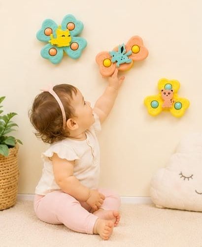 aquatide 3 PCS Rotating Baby Spinner Toy for Multisurface Wall Mirror High Chair Rattle-picture-17