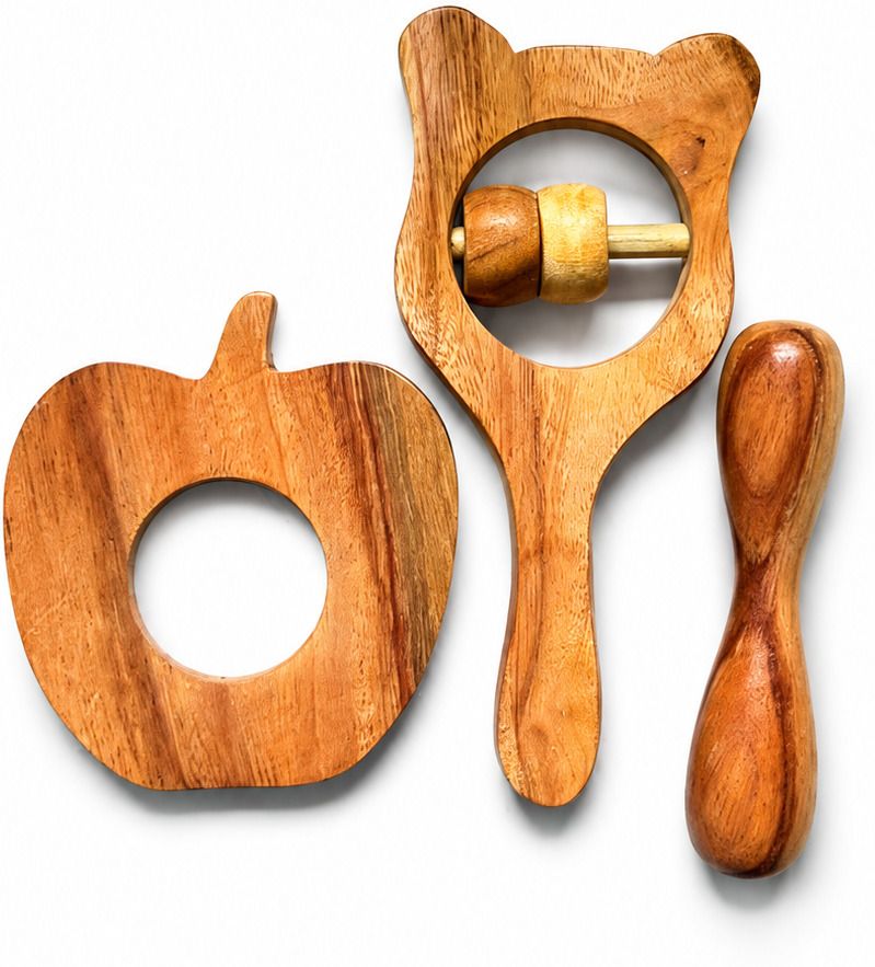 Natural Wooden Baby Activity Toy Set Rattle-image-27