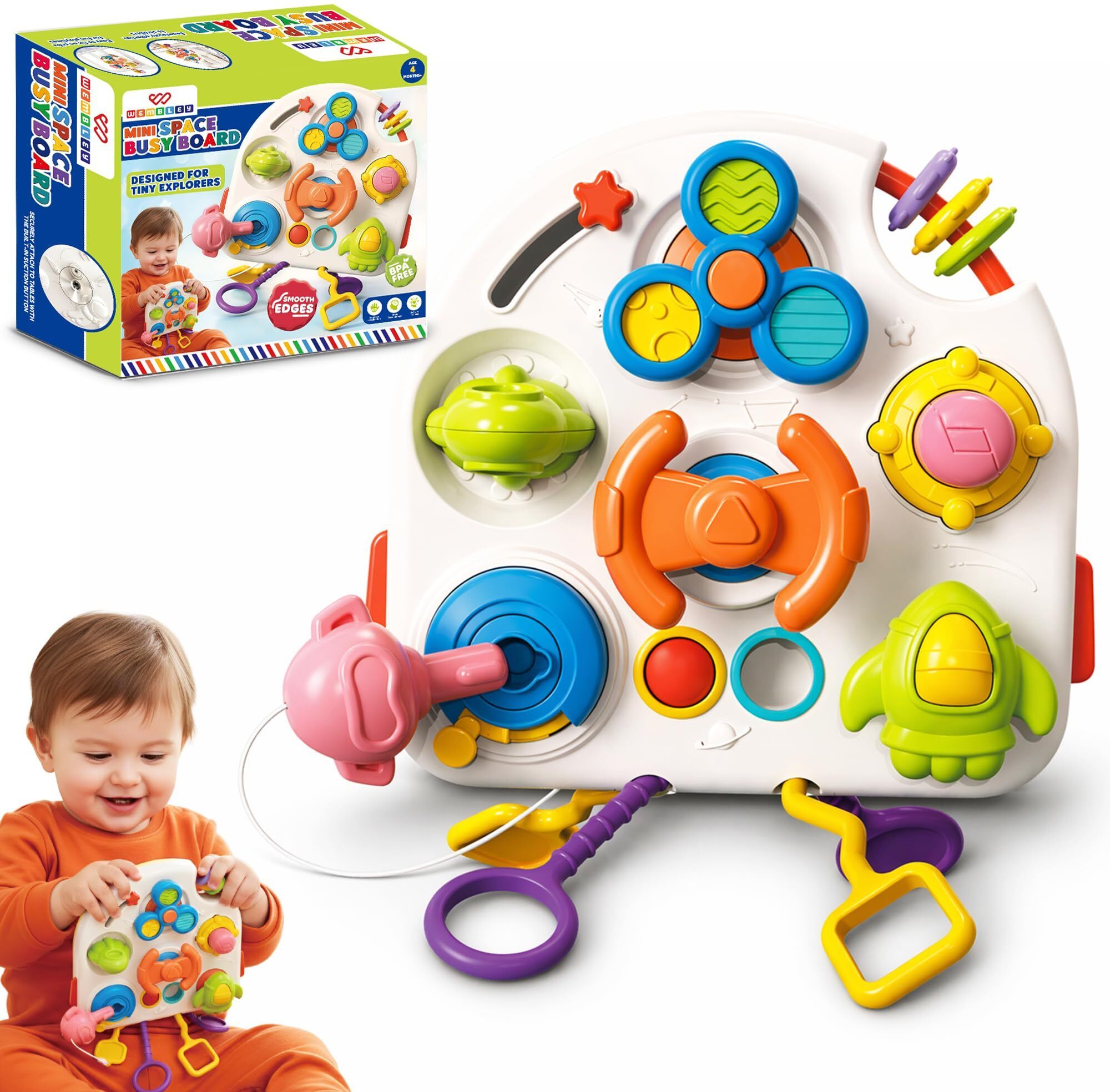 wembley Montessori Busy Board Sensory Toy for Toddlers Rattle-picture-43