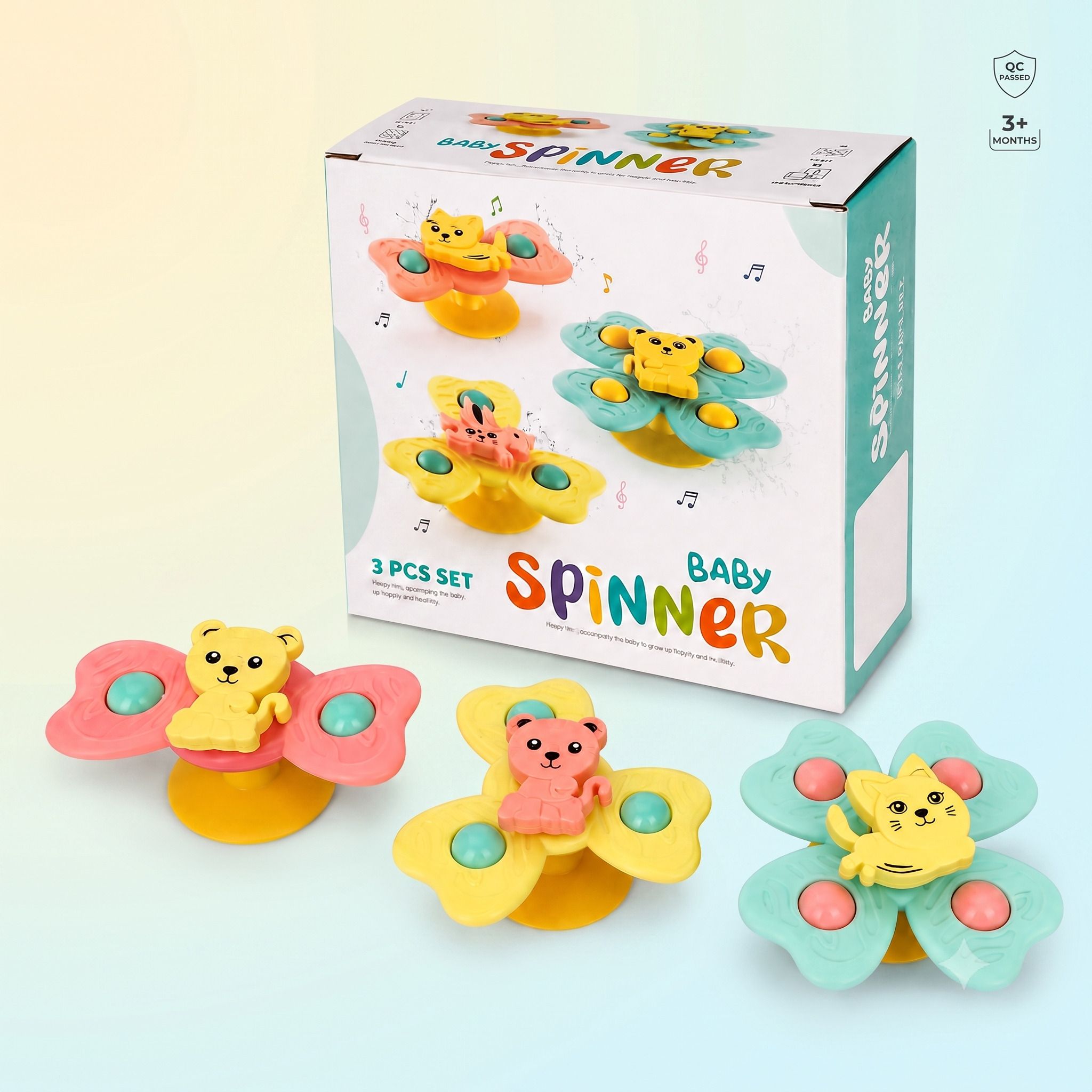 Baby Bath Spinner Toys | Suction Cup Rotating Toys (3 PCS Set) Rattle-image-17