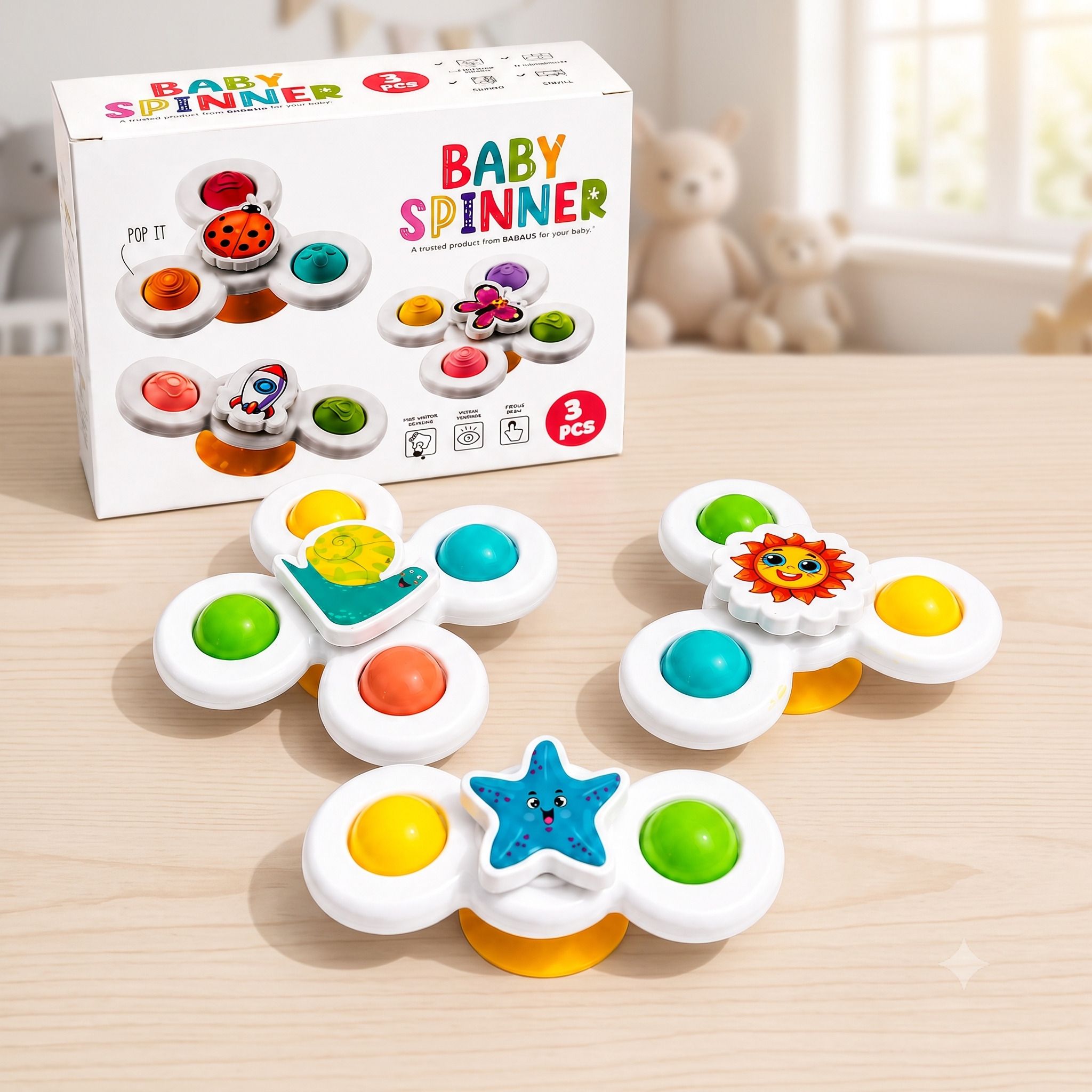 sthofy Infant Suction Spinner Toys for Bath & Play Rattle-picture-11