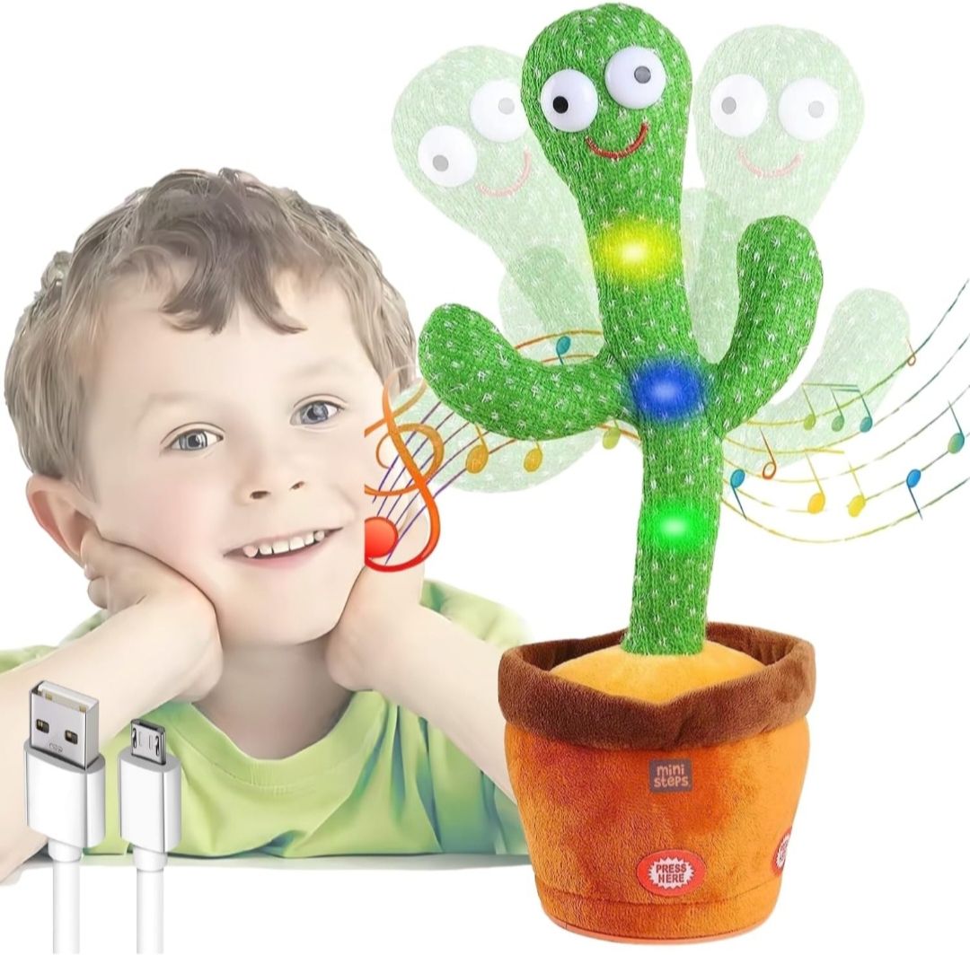 Dancing cactus Toy Talking Repeat Bluetech Singing Toy 120 Songs (Green) Rattle-image-27