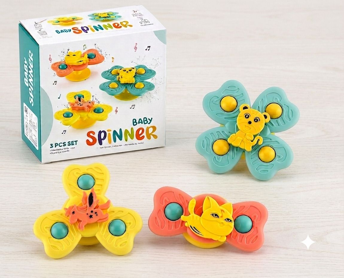 sthofy 3 Pcs Baby Suction Spinner Toy, BPA Free Premium Plastic Rattle-picture-12