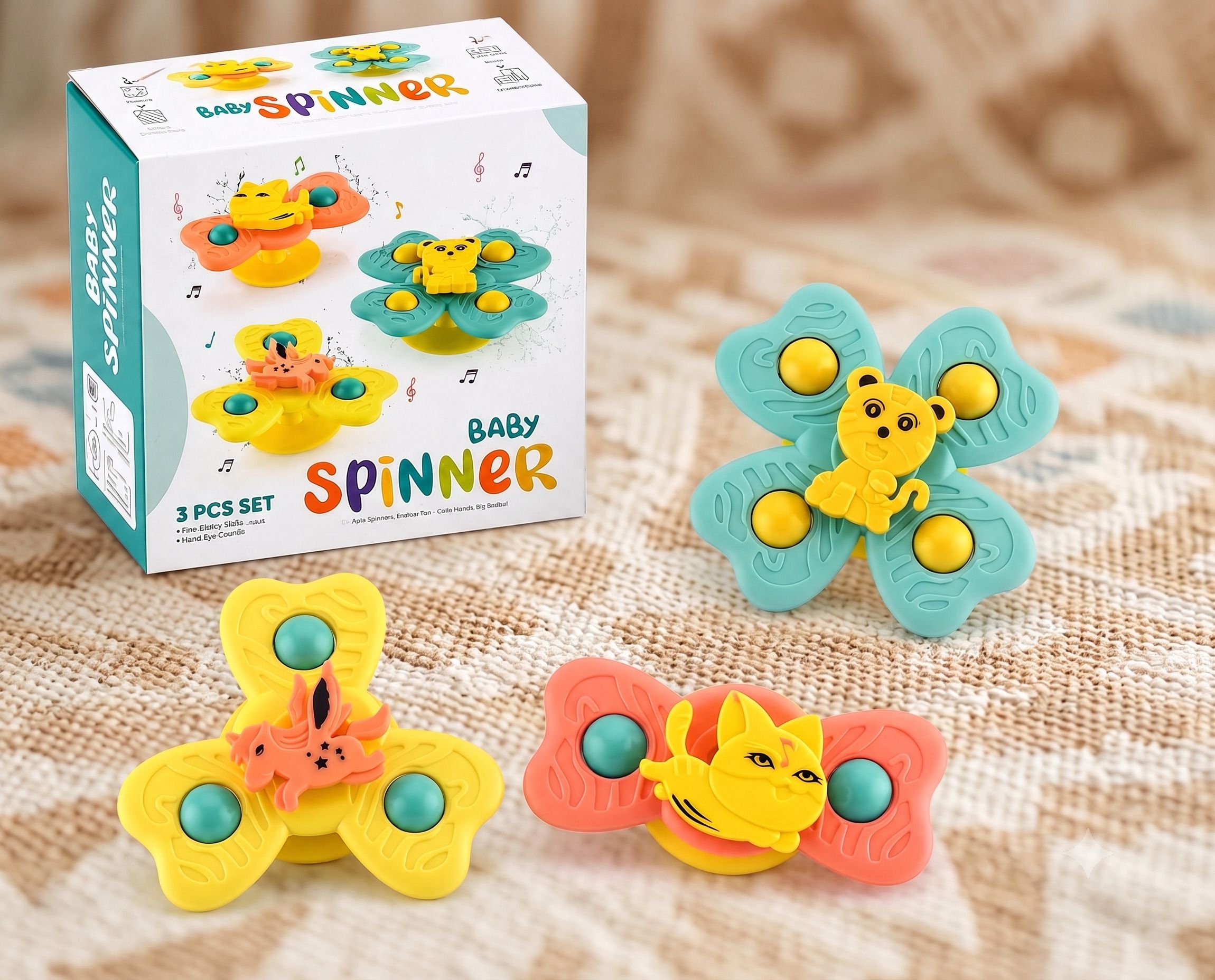 sthofy 3 Pcs Baby Spinner, Strong Suction Spinner & attention toy Rattle-picture-22