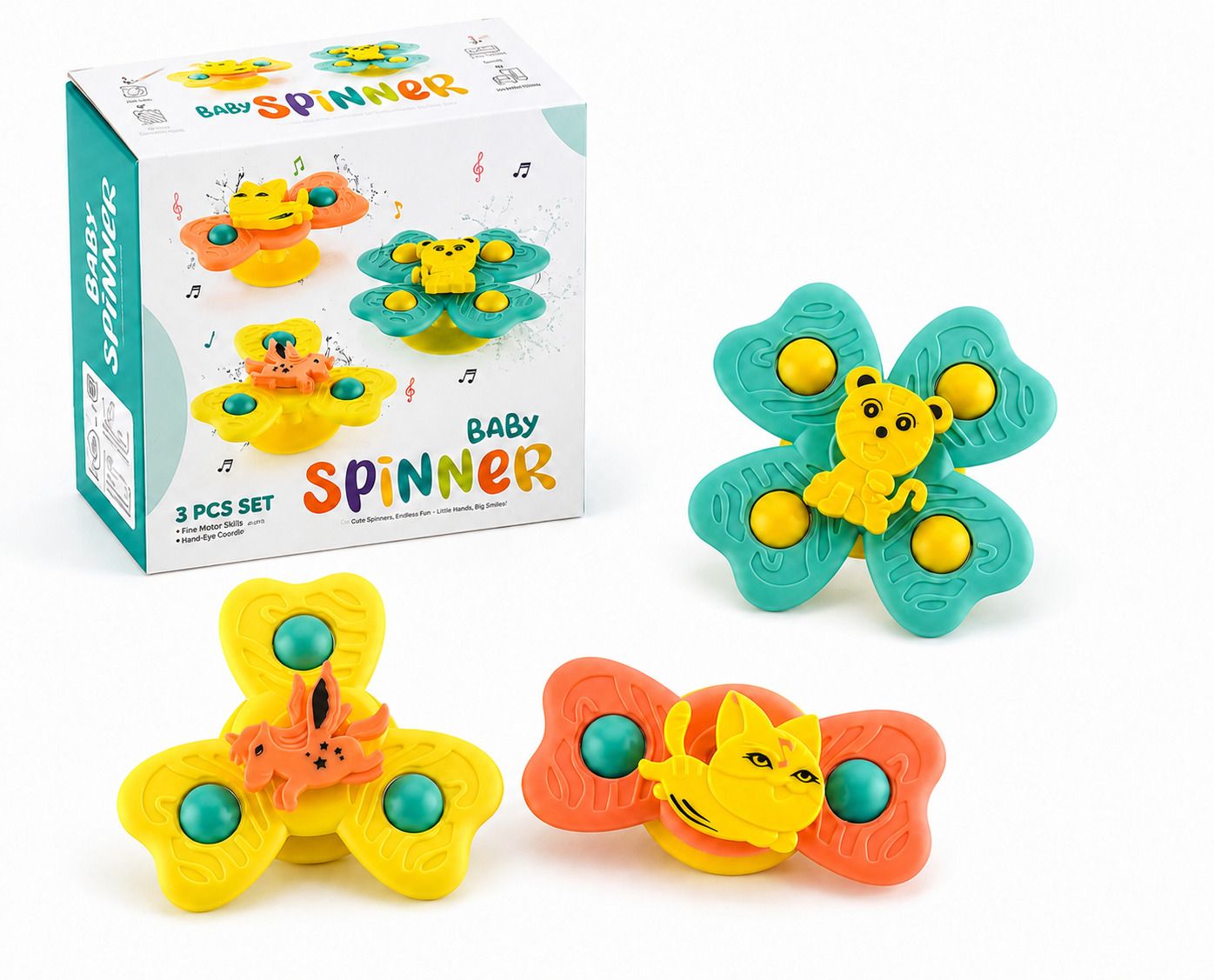sthofy 3 Pcs Baby Cartoon Animated Spinner Toy Rattle-picture-11