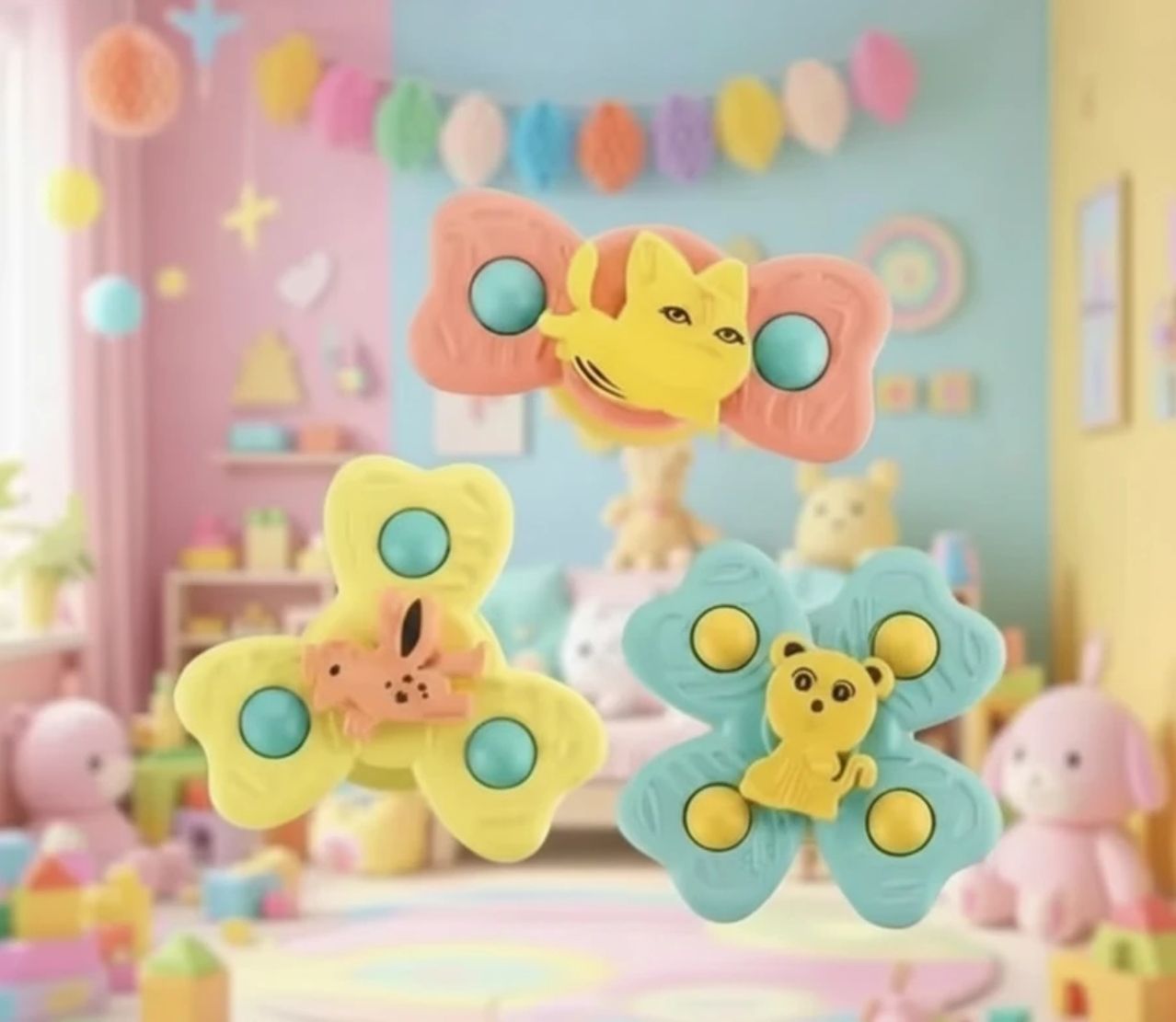 Wall Stick Bath Spinner Toy Set of 3 for Babies and Toddlers Rattle-image-27