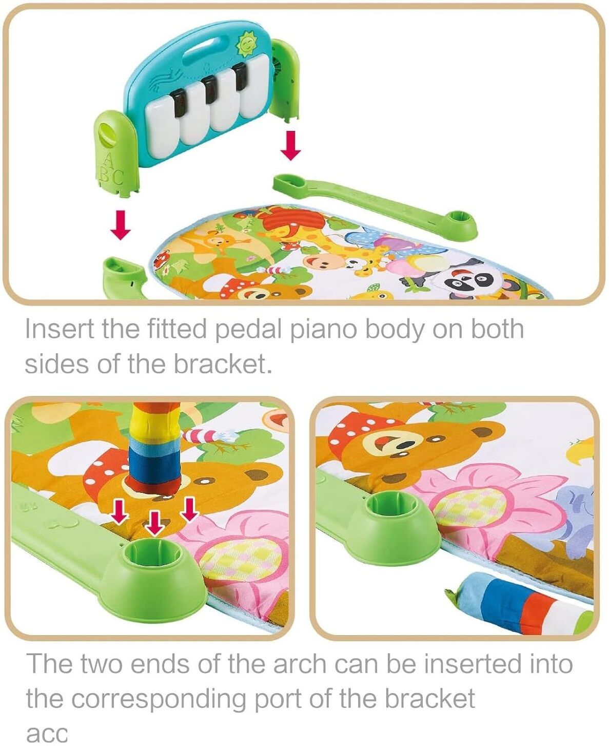 bhvmey Soft Cotton Baby Gym Mat with Musical Piano & Plush Toys-picture-14