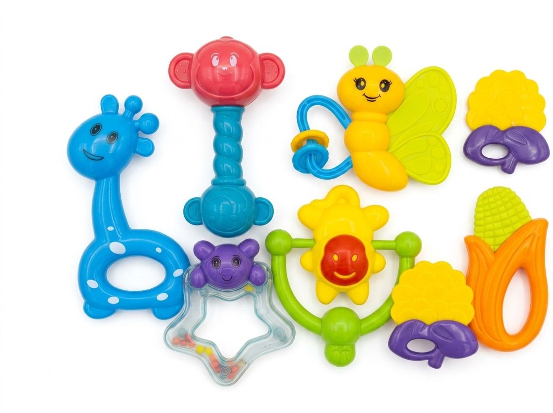 treo comm Set of 7 Baby Rattle Toys and Teether for Newborns Non-Toxic & BPA Free Kids Toy Rattle-picture-23