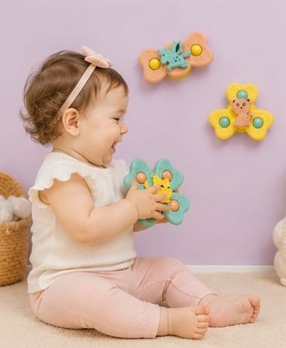 aquatide 3 Piece Baby Attraction Spinner Toy for Wall Mirror and Bath Play Rattle-picture-23