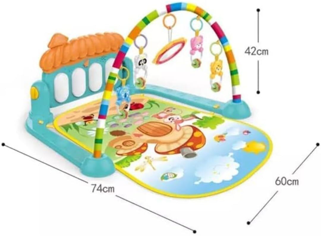 dorytoys BPA-Free Baby Gym Mat with Music and Colorful Animal Print Toys-picture-37