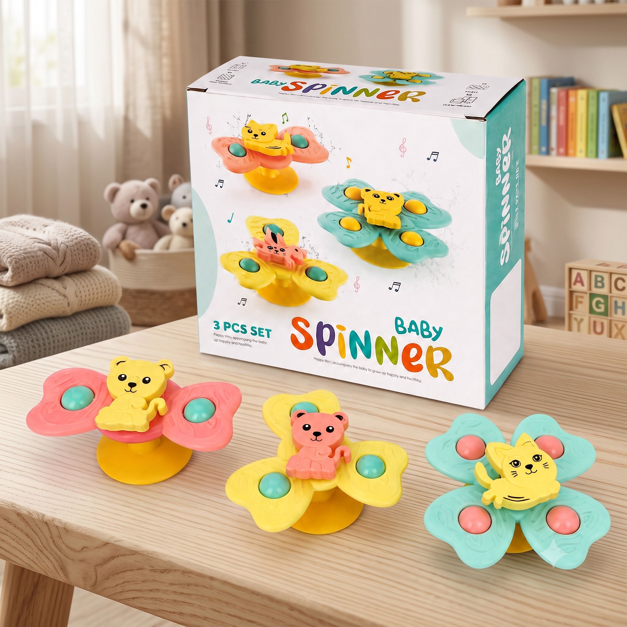 Joyful Baby Spinner Toys | रंगीन Fun Toy Set (3 PCS) Rattle-image-12