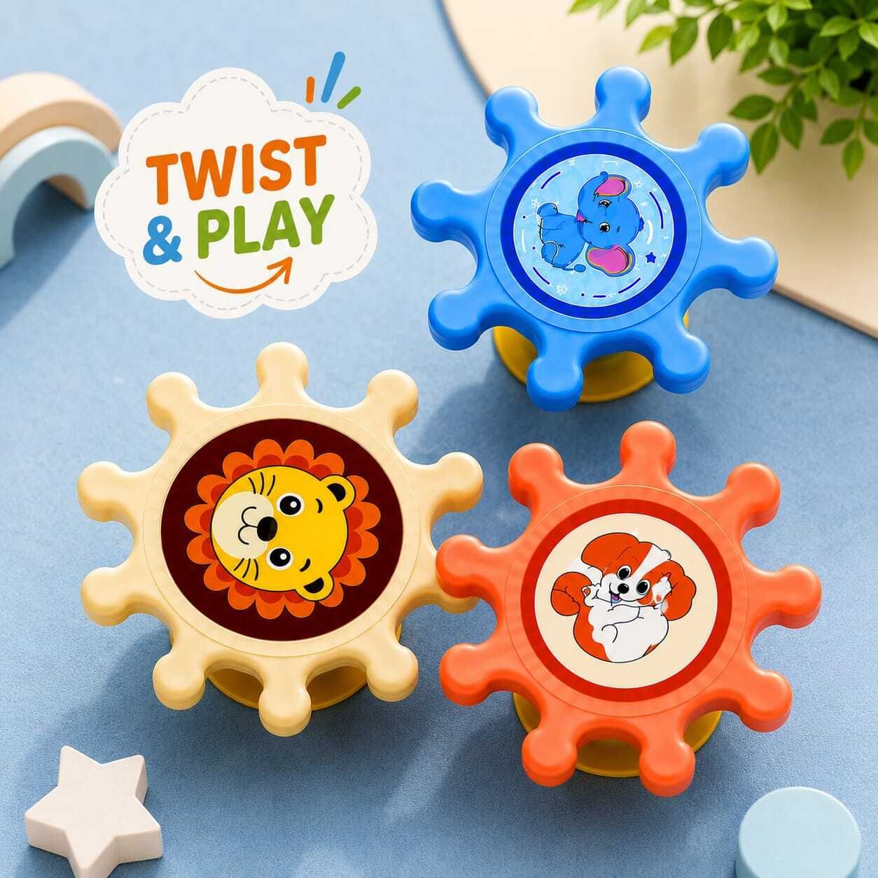 Baby High Chair Suction Spinner Toy Set of 3 Activity Toy for Feeding Time Rattle-image-44