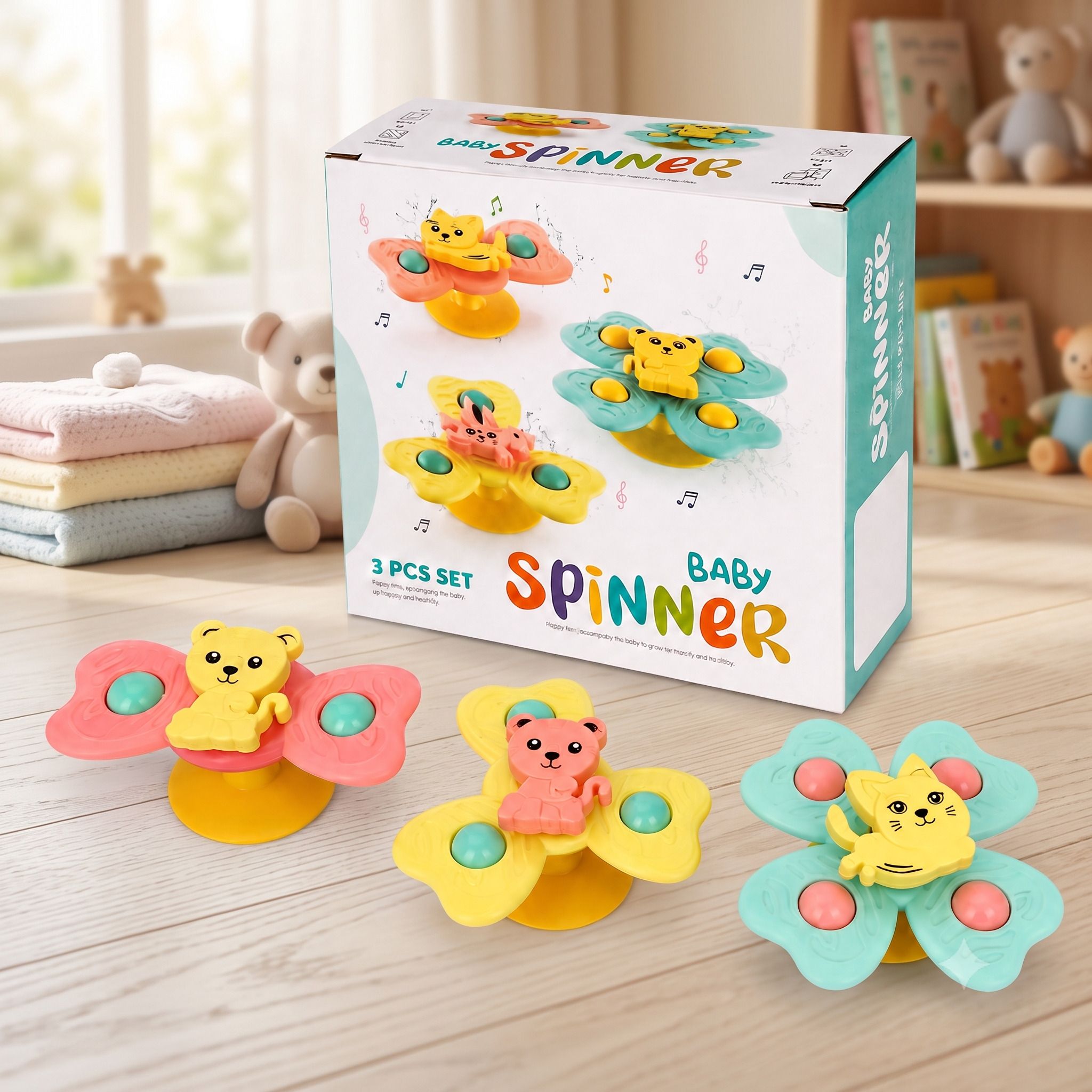Fun Time Baby Spinner Toys | 3 PCS Play Set Rattle-image-4