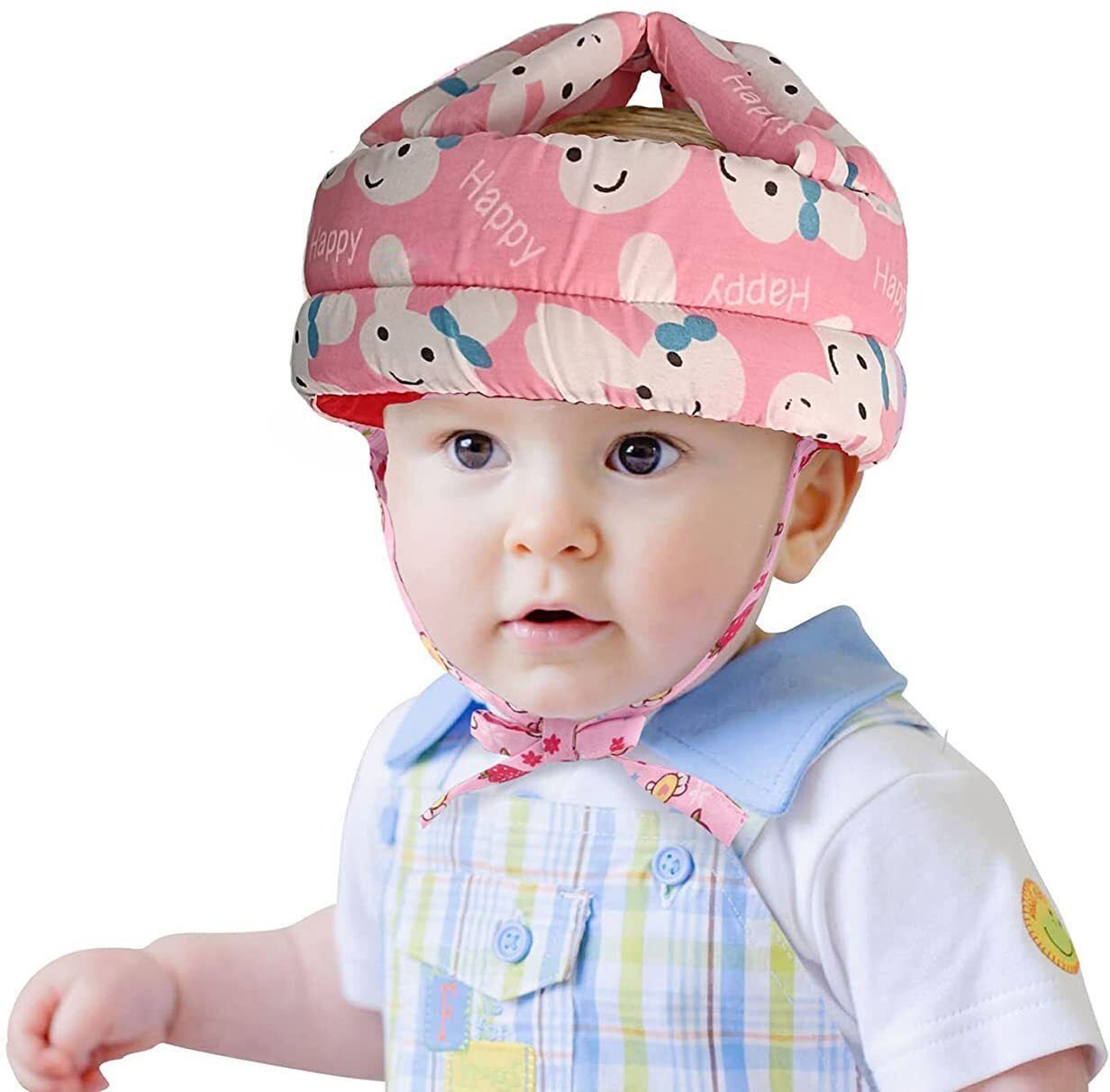 Baby Pink Safety Helmat Baby Head Protector Adjustable Size Baby Learn to Walk Or Run Soft Safety Helmet Safety Cap-image-36