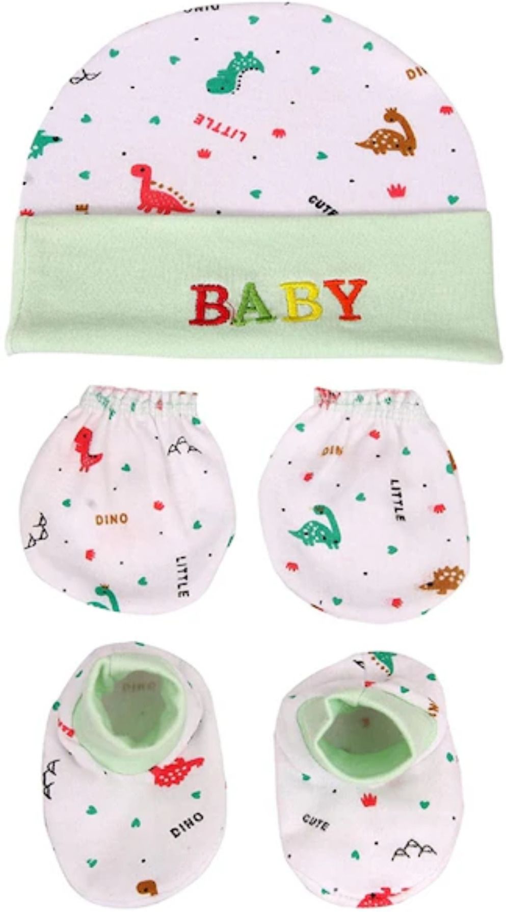 Kids Cotton Baby Mitten Cap and Booty for Baby Boy & Baby Girl | 0-3 Months | Baby Shopping Cart Cover-image-27
