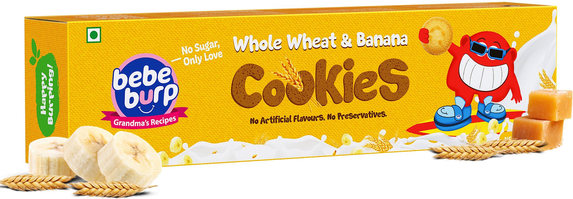 bebe burp Healthy Whole Wheat Cookies for Kids 150g | No Maida, No Refined Sugar Baby Munchies 150 g-picture-11