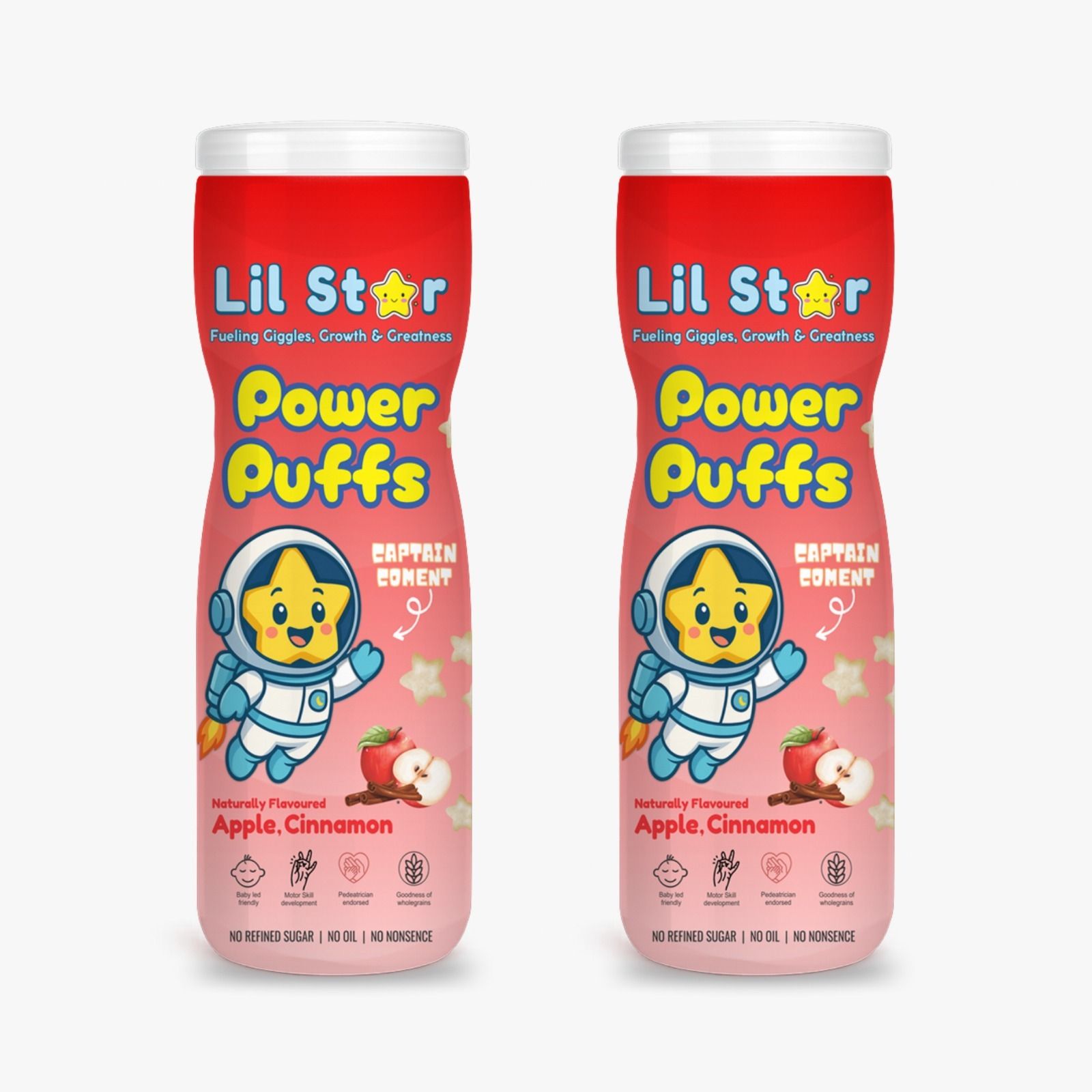 Apple Cinnamon Flavoured Power Puff Pack of 2 | No Added Sugar | Baby Snacks 100 g-image-43