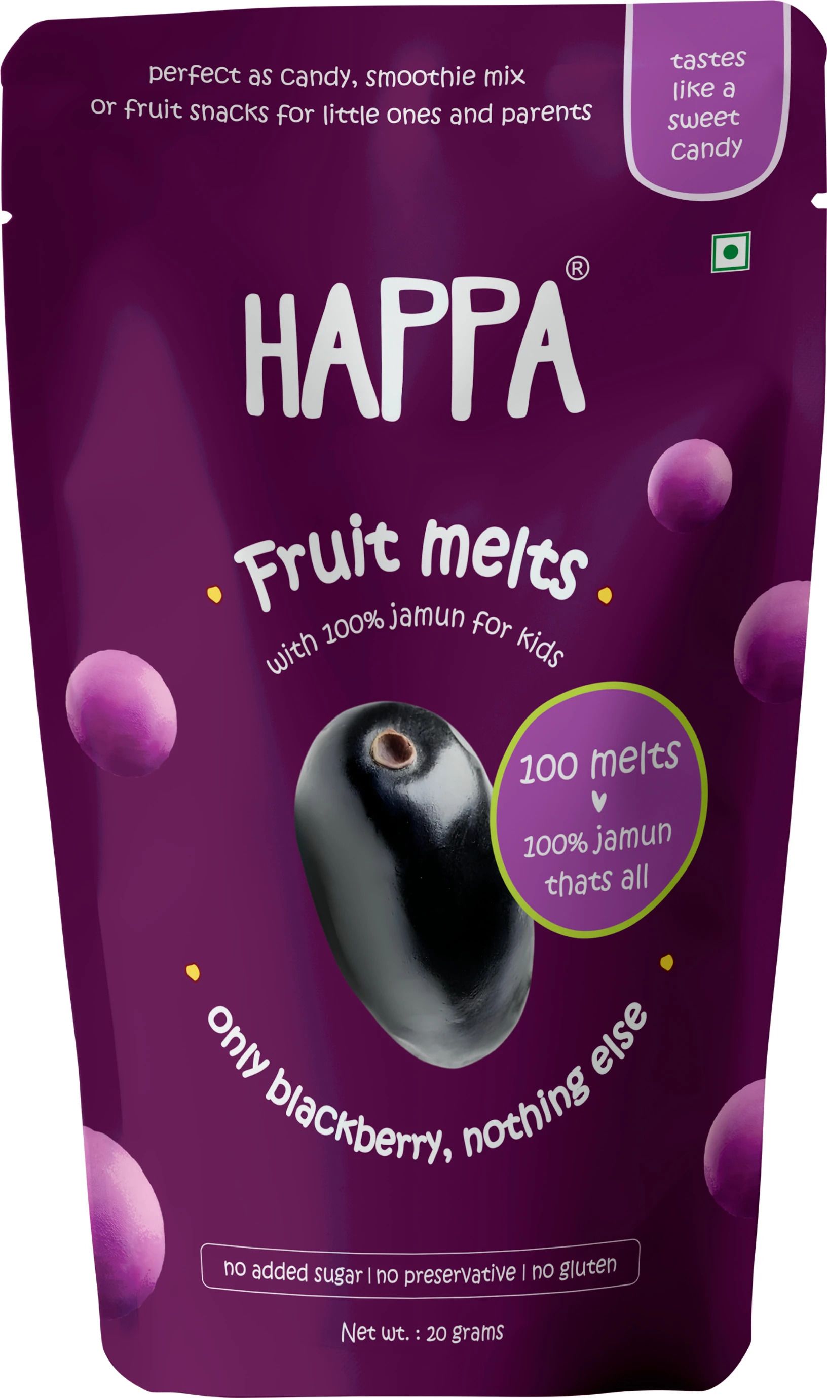 Jamun Melts | Candy for Babies, Kids & Adults | No Sugar, Colors, or Flavors Baby Snacks 20 g