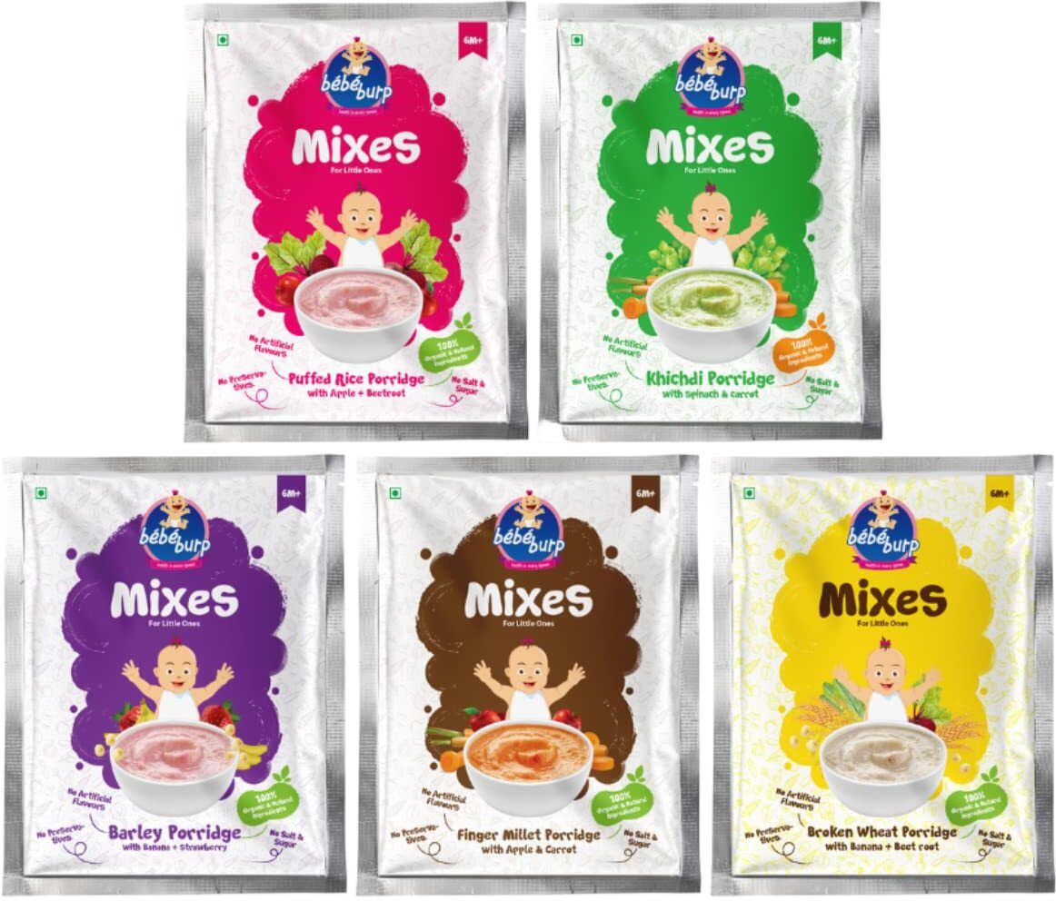 Food Instant Mix Porridge Sample Pack Pack Of 5 - 30 Gm Each Baby Snacks 300 g