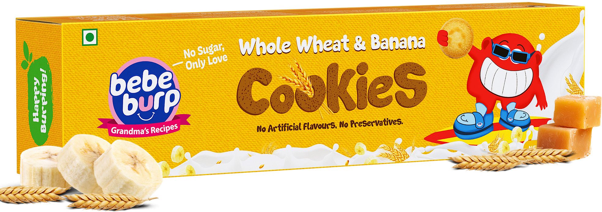bebe burp Healthy Whole Wheat Cookies for Kids 150g | No Maida, No Refined Sugar Baby Munchies 150 g-picture-13