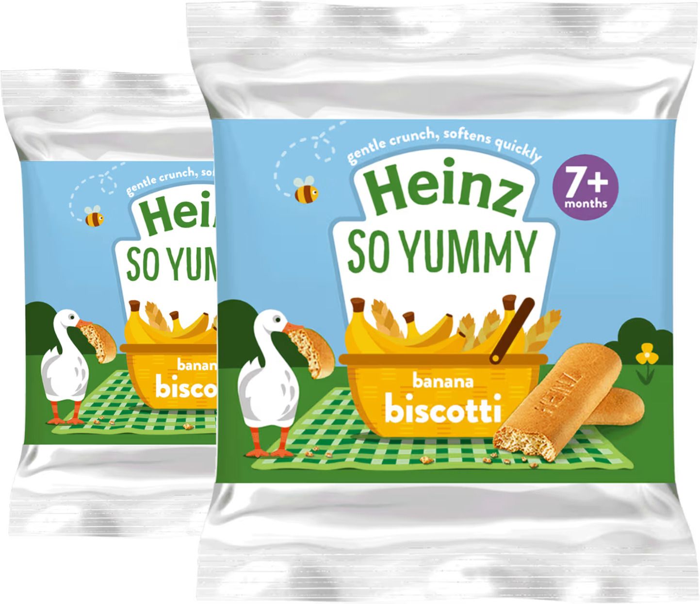 Banana Biscotti, UK-Made Baby Biscuits, 2-pack, 7 Months+ (2 x 60g) Baby Finger Foods 135 g-image-11