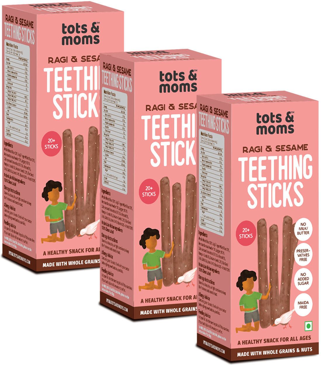 Teething Sticks-Ragi & Sesame (Pack of 3) | Baby Finger Foods 400 g-image-11