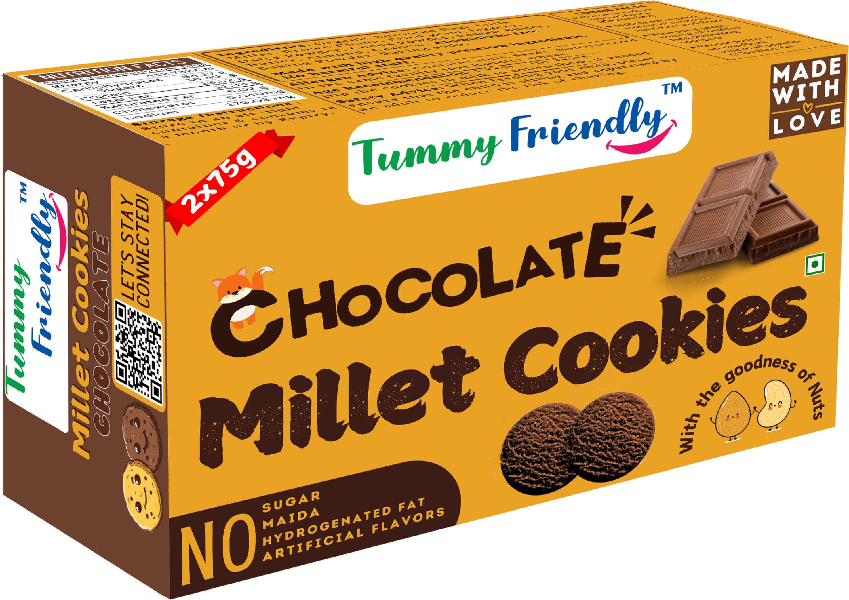 Ragi Millet Cookies-Chocolate. Healthy Biscuits for Kids, Babies & Adults Baby Snacks 135 g