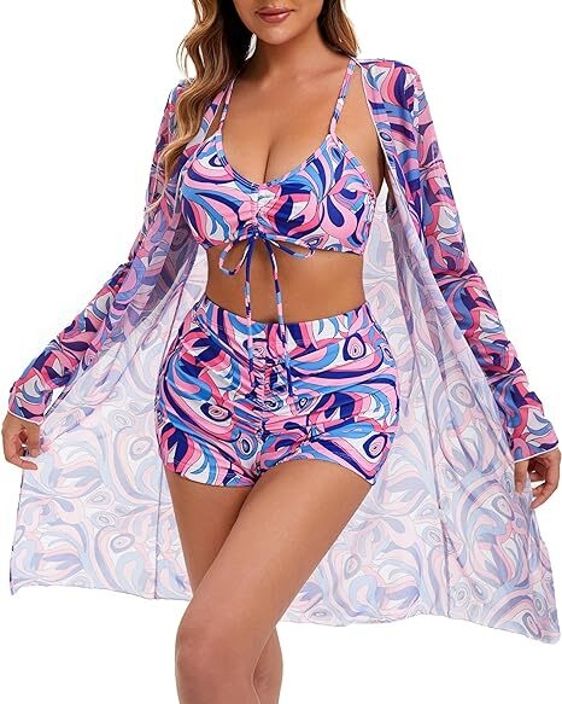 Printed Women Multicolor Swimsuit-image-44