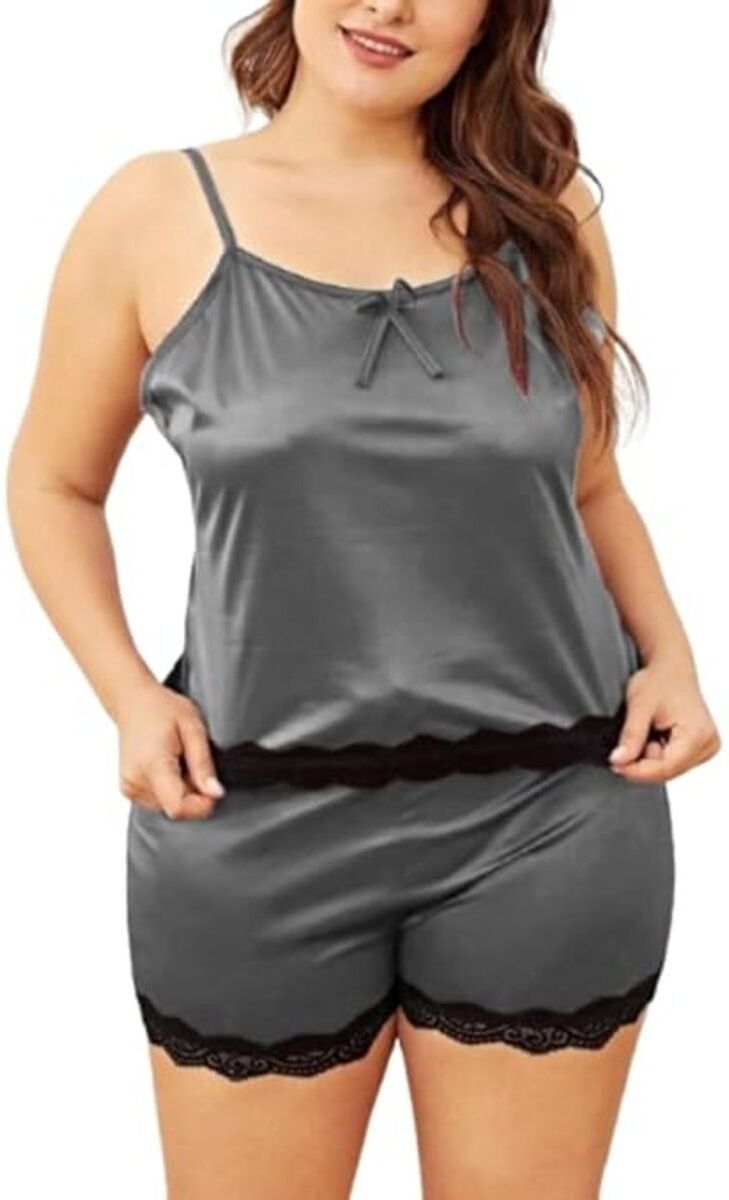 maurya Women Night Suit Set Grey Solid-picture-2