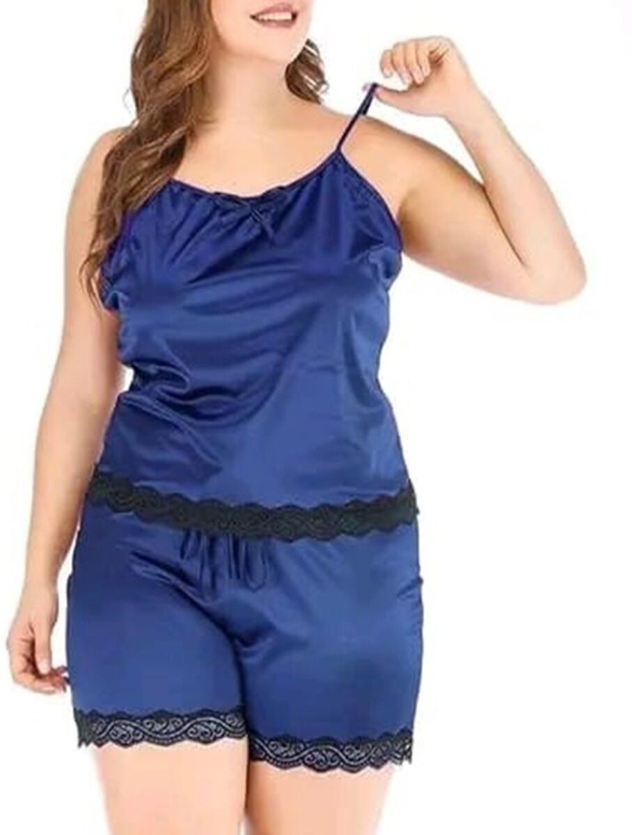 maurya Women Night Suit Set Blue Solid-picture-10