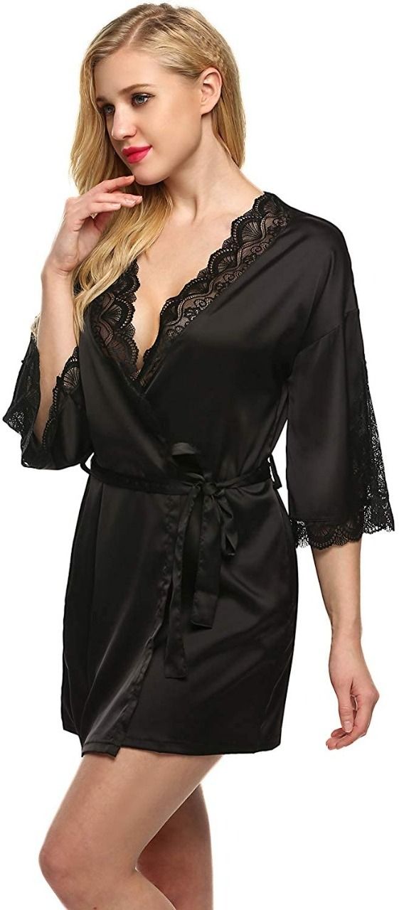 gizzline Black Free Size Bath Robe-picture-46