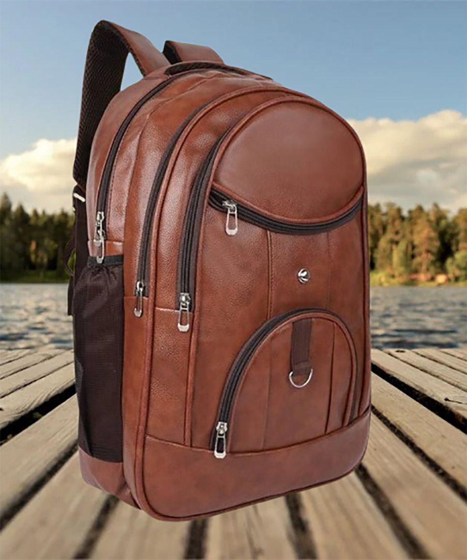 Large 35 L Laptop Backpack Men & Women Casual Tan Backpack | Multi-Pocket Laptop Travel Bag