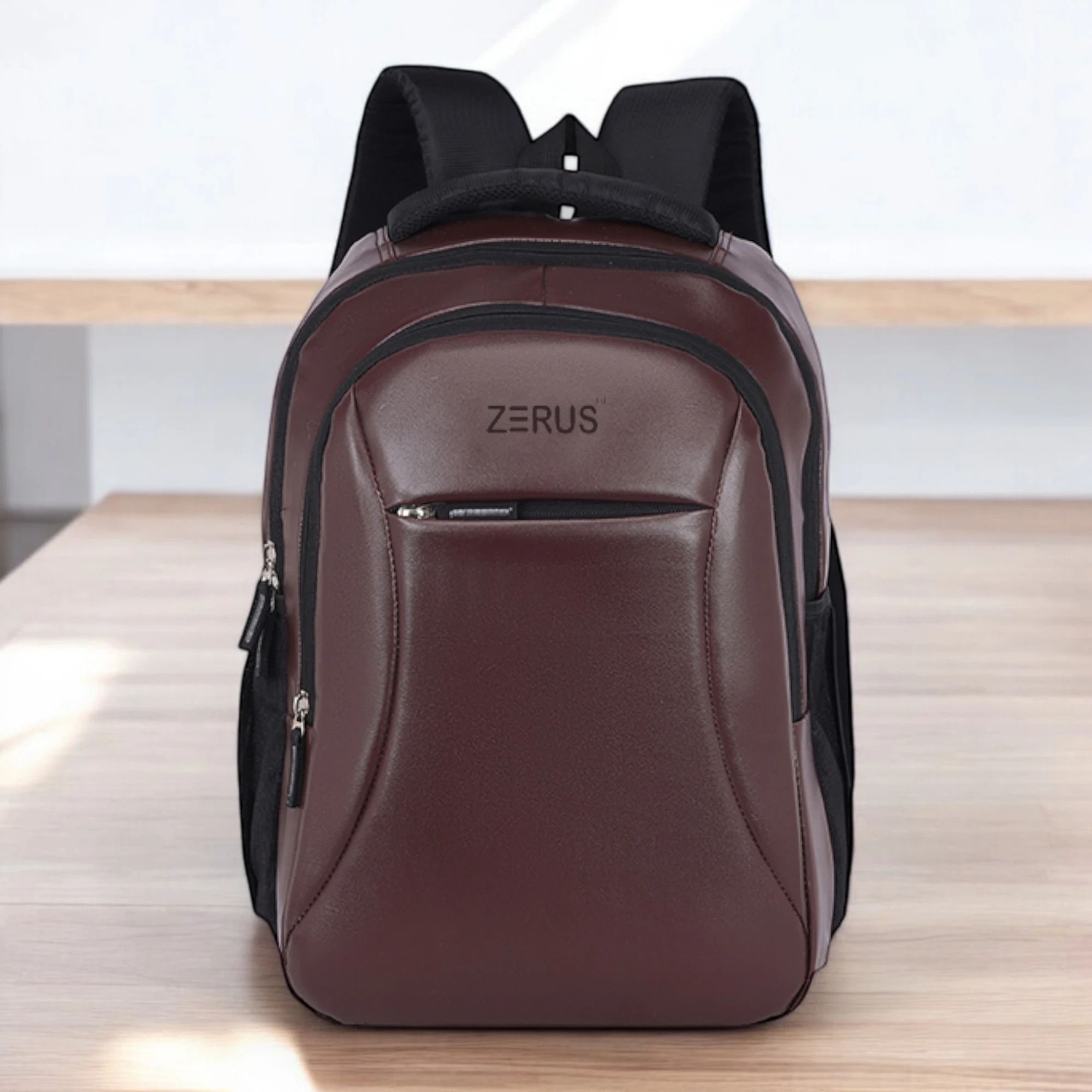 Medium 30 L Laptop Backpack for Men Women Pu Leather School Office College Bag-image-38