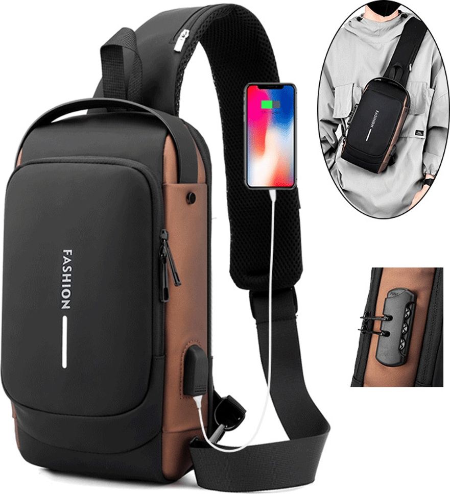 life india Small 15 L Laptop Backpack 2025 Fashion Waterproof USB Men CrossBody Sling Bag Anti Theft Chest Shoulder-picture-21