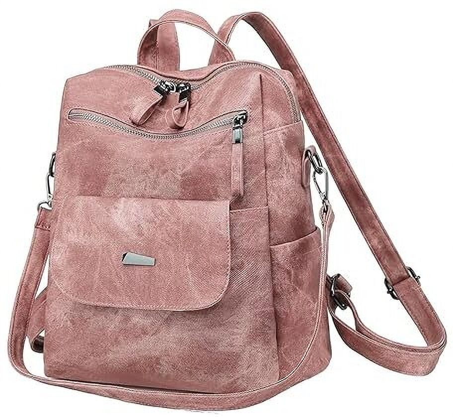 palay 17.73 L Backpack Stylish Fashion Pink PU Leather Travel Backpack Casual Women Bag-picture-10