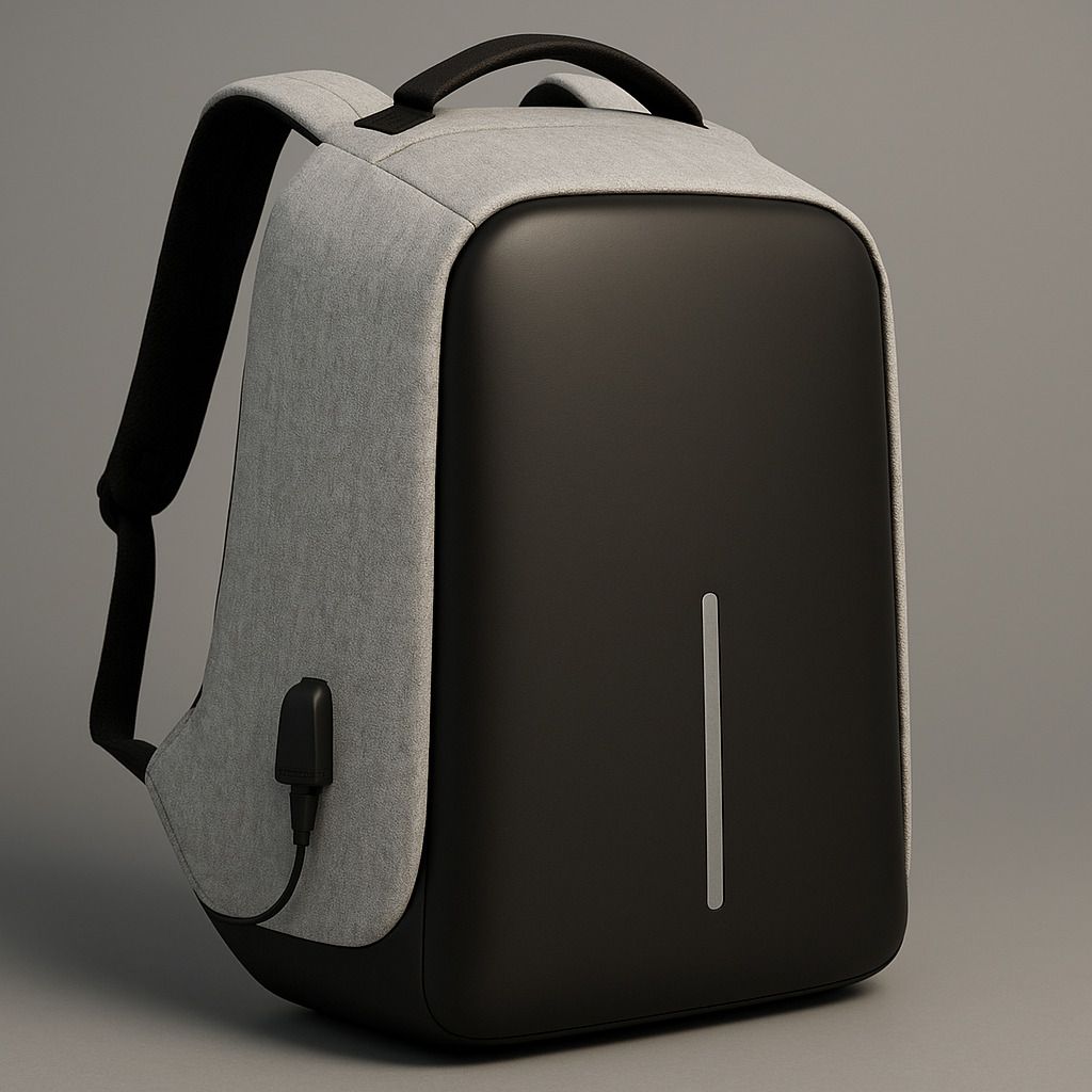 Medium 25 L Laptop Backpack 010 (Ol skool Light GREY Anti Theft ) B-NEW-image-2