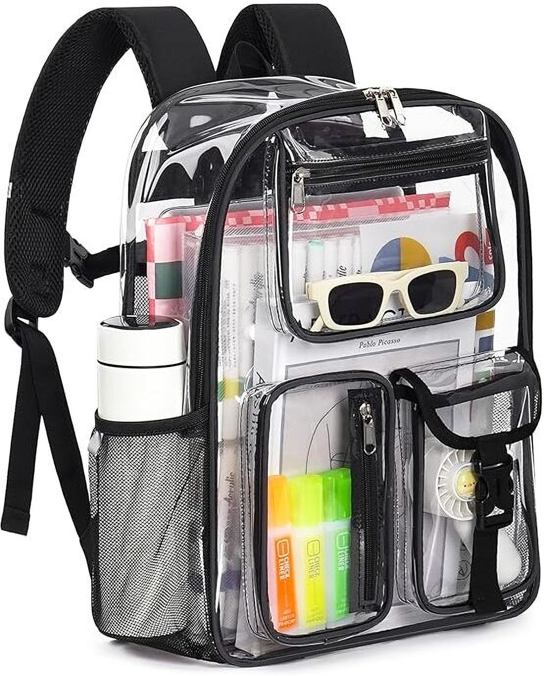 Small 15 L Backpack Boys Girls Women Men Multi-Pockets For Sport Work Travel transparent bag-image-31