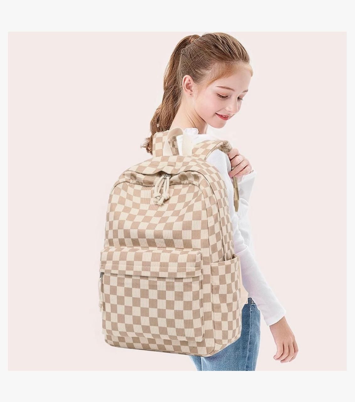 satic Medium 25 L Backpack Checkered Backpack for Girls & Women | School College Bag-picture-47