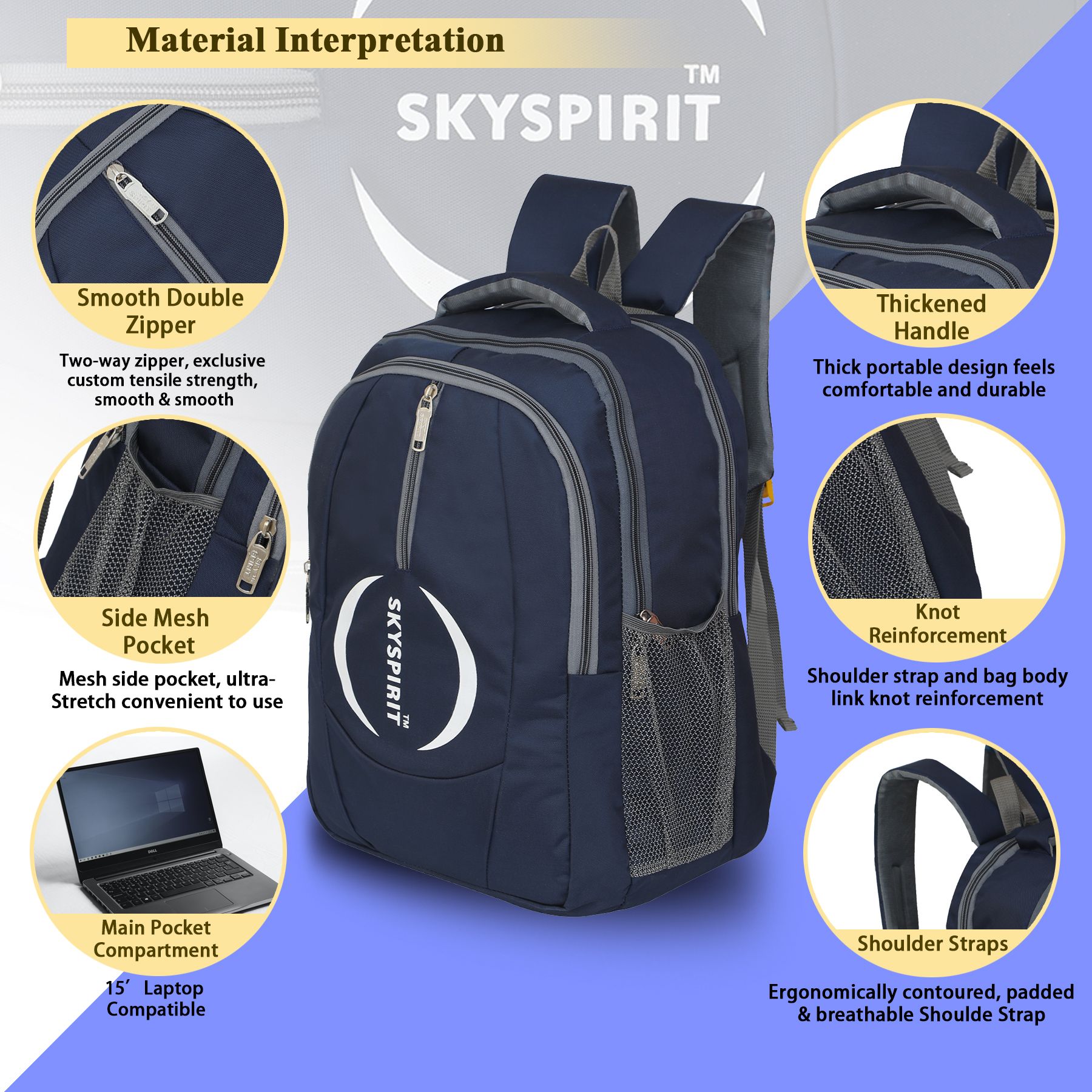 Comfortable For 4th to 10th Class Casual School Bags Waterproof Backpack 22L Waterproof School Bag-image-5