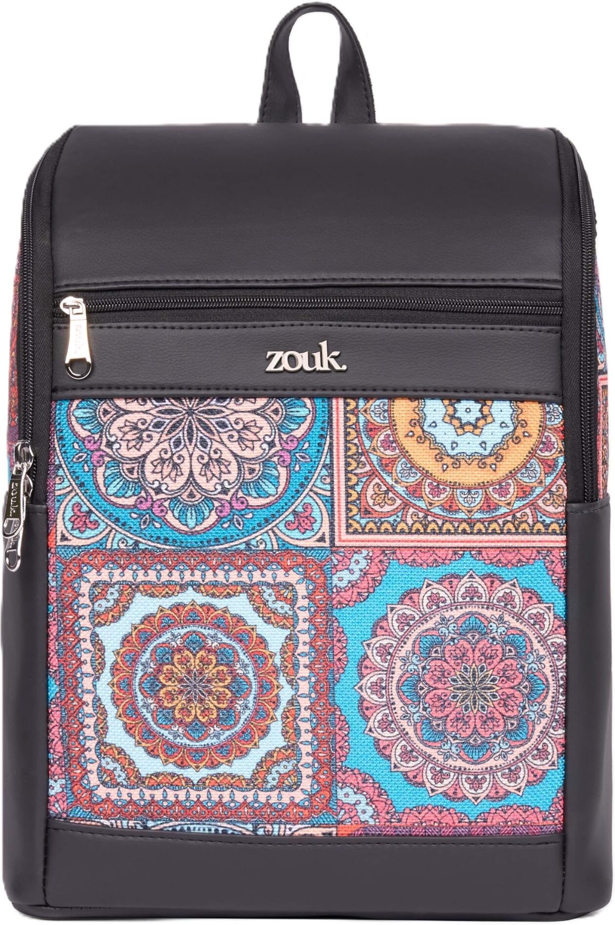 14.7 L Laptop Backpack Multicolor Madala Print Amalia Backpack (Black)-image-4